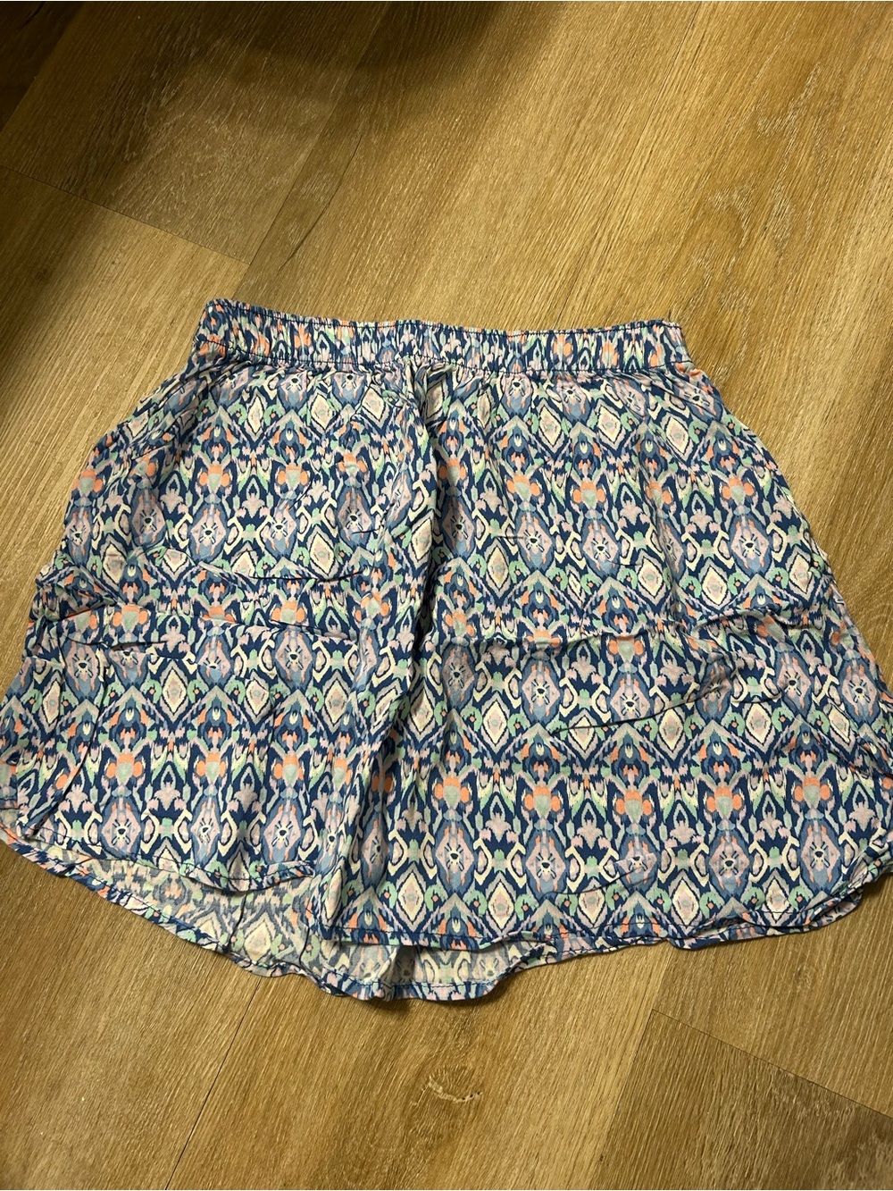 Hollister Blue Multicolor Printed Casual Skirt